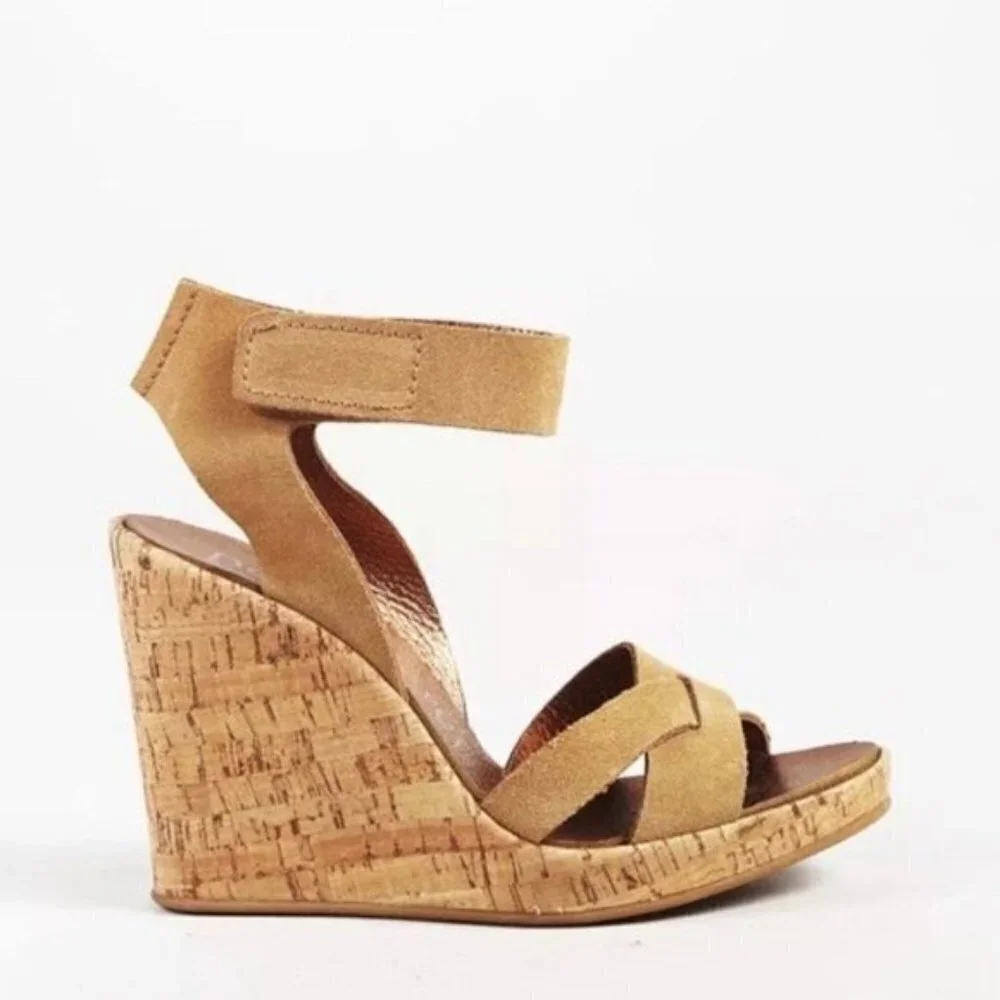 Pedro Garcia Wedge Sandal - Tan Heels - Spring Sandals - Platform Wedges - Wedge